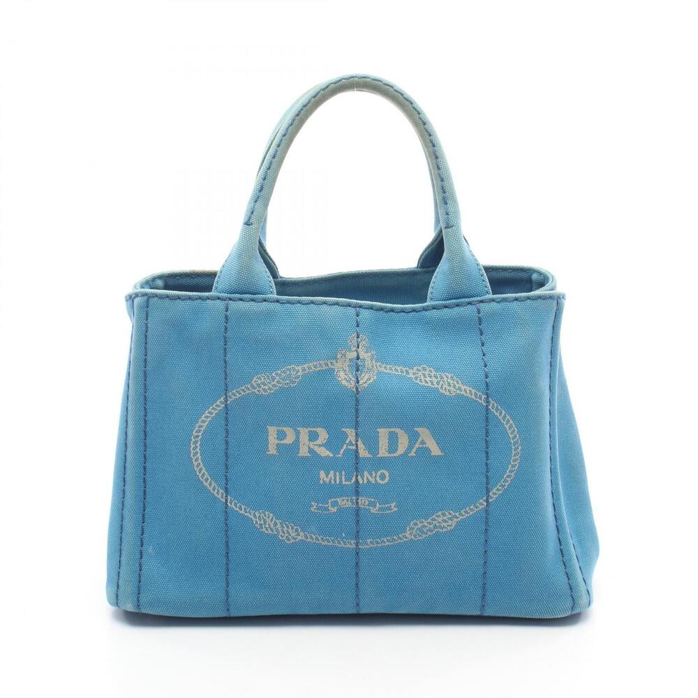 Prada CANAPA Tote Bag Canvas Blue